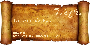 Tanczer Ákos névjegykártya